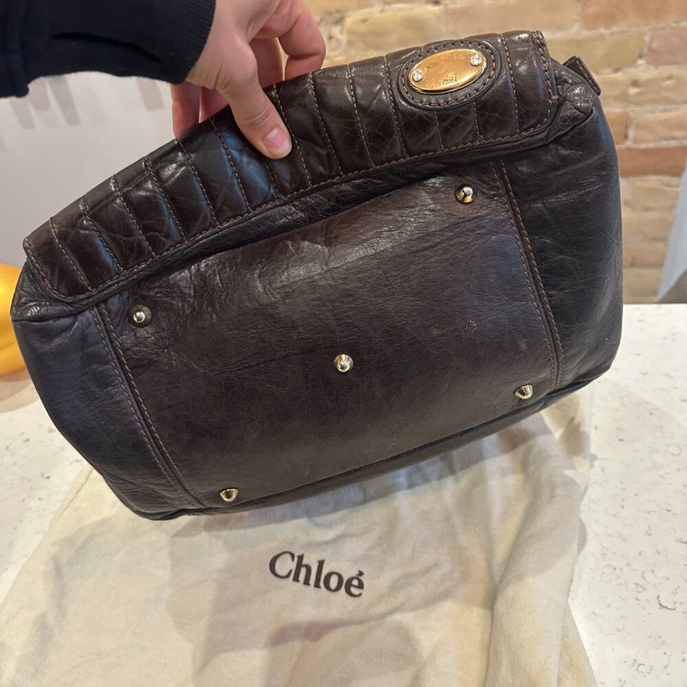 CHLOE Bay vintage tote/handbag (brown) - Picture 4 of 5